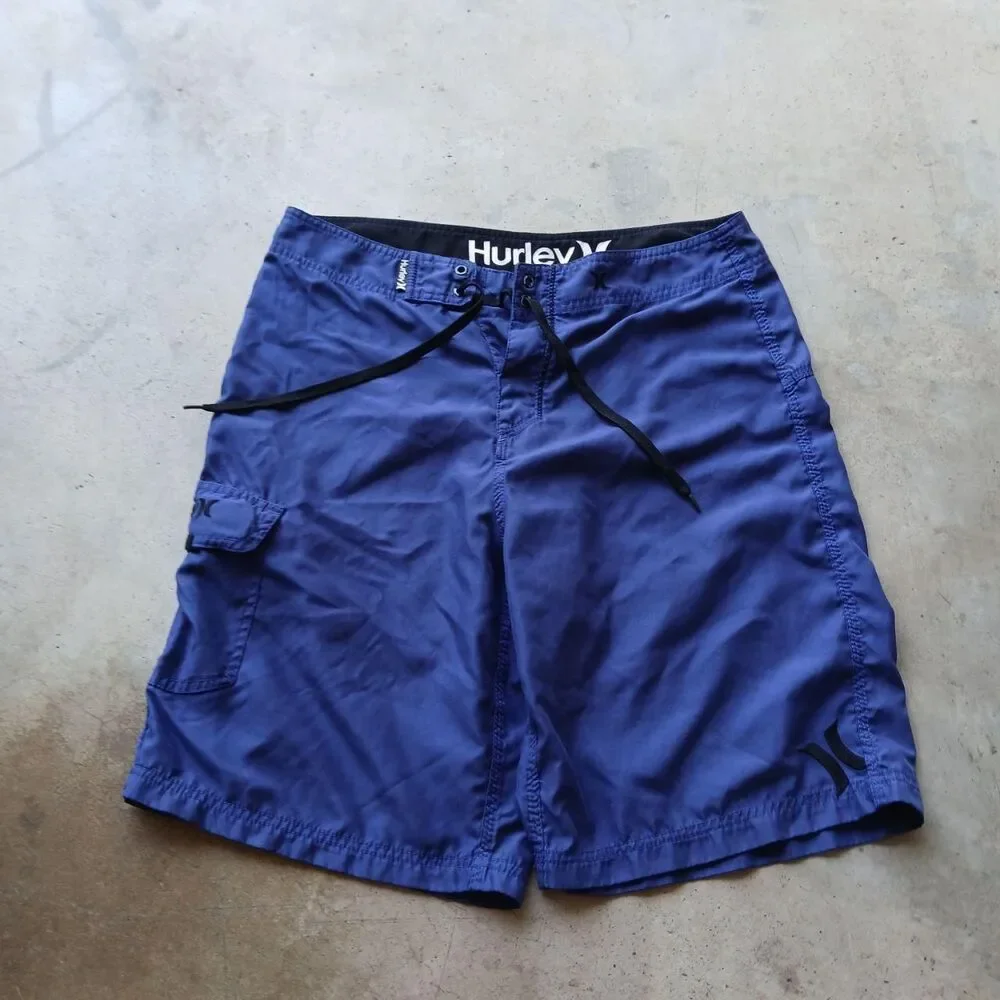 Hurley Men's Navy and Blue Swimsuit-one-piece
